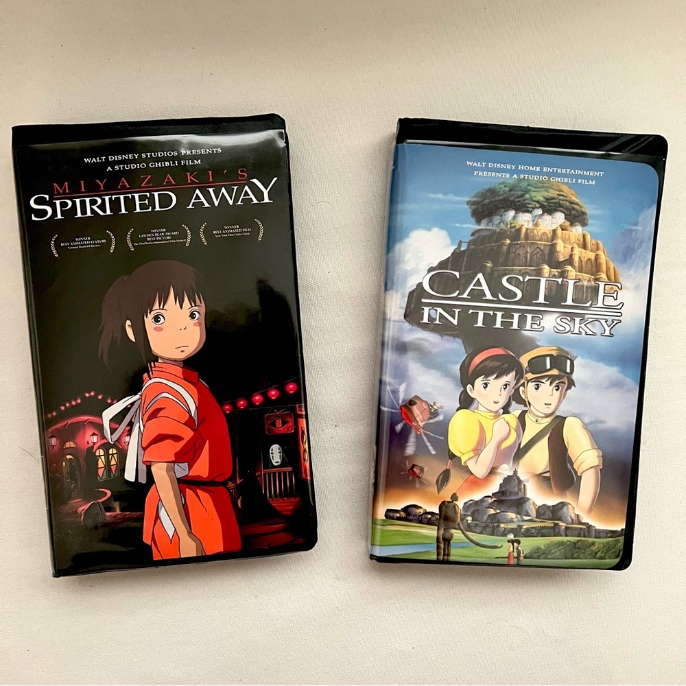 Spirited Away and Castle in the Sky VHS Tapes Studio Ghibli